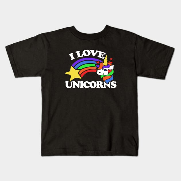 I love unicorns Kids T-Shirt by bubbsnugg